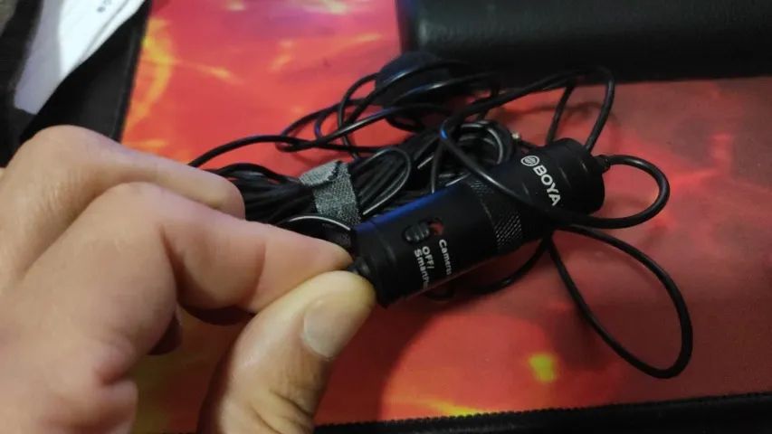  Microfone Lapela Simples BY-M1 Original Boya Preto com 6m de cabo
