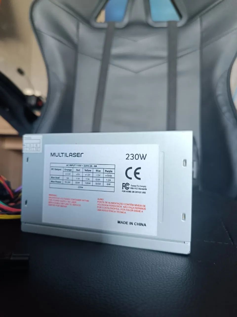 Fonte de Alimentação Multilaser 230W ATX - Bivolt - Usada