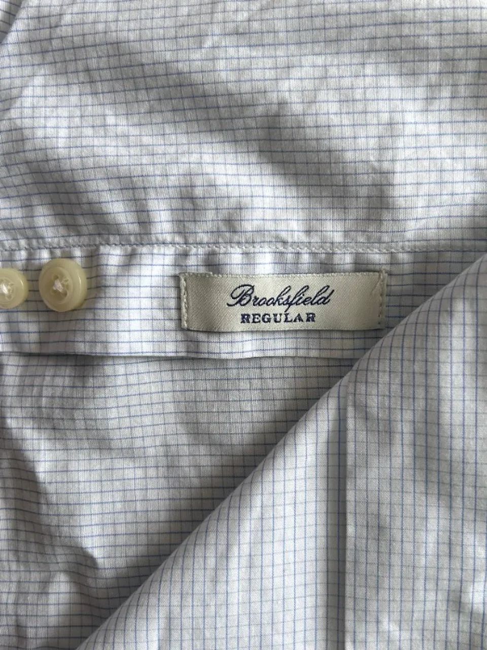 Camisa quadriculada azul com branca original da marca BROOKSFIELD® - Foto 4