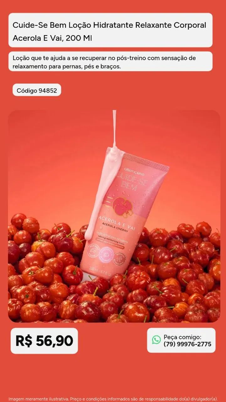 Hidratante acerola e vai - 200ml - Foto 2