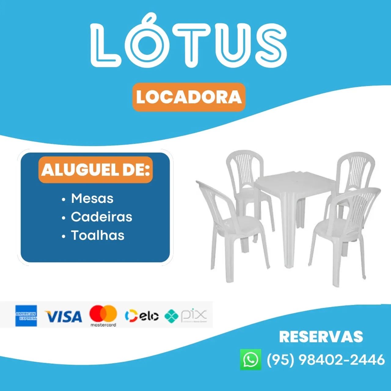 Aluguel de mesas e cadeiras 