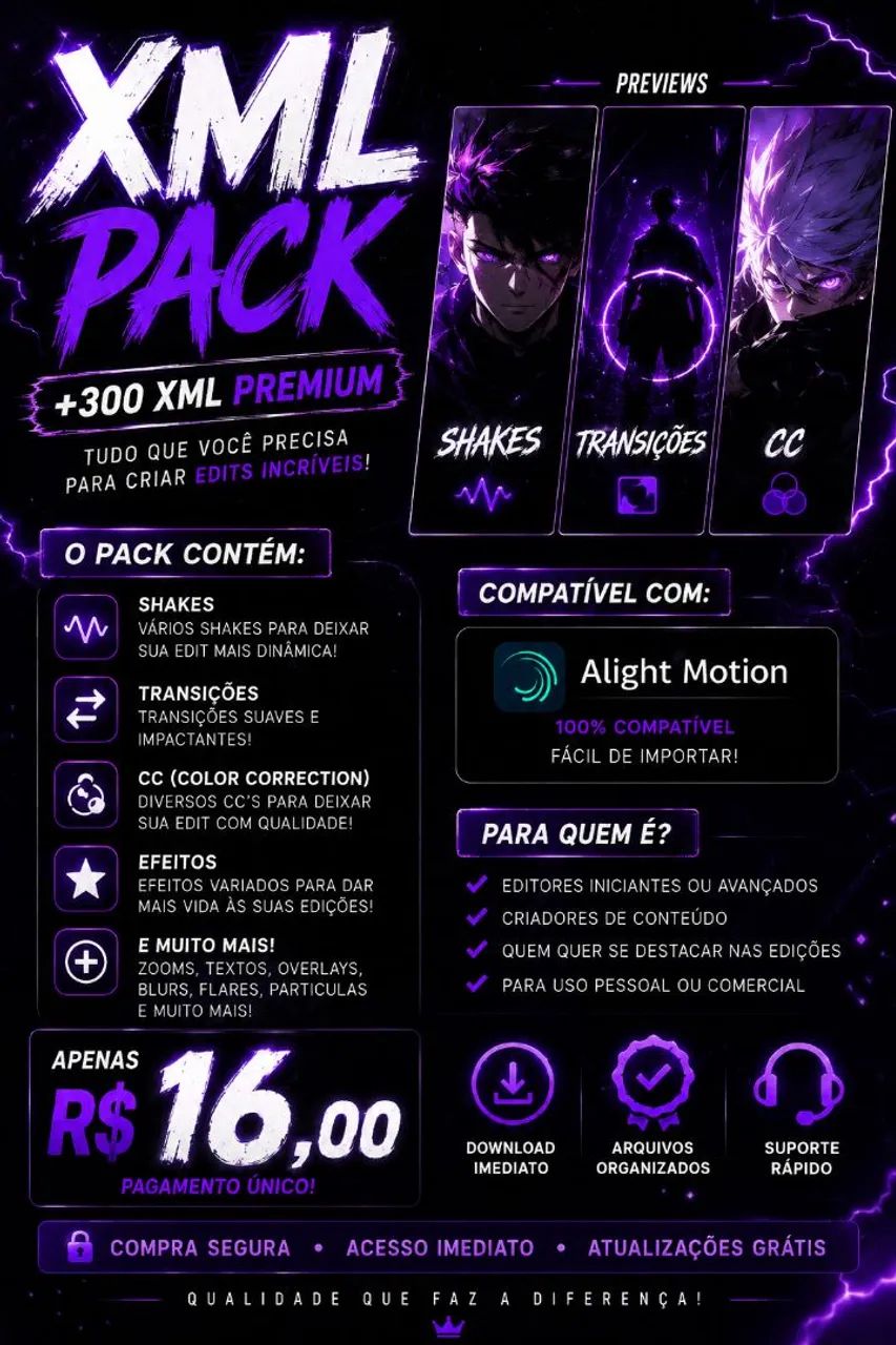 VENDO XML PACKS PARA ALIGHT MOTION!!
