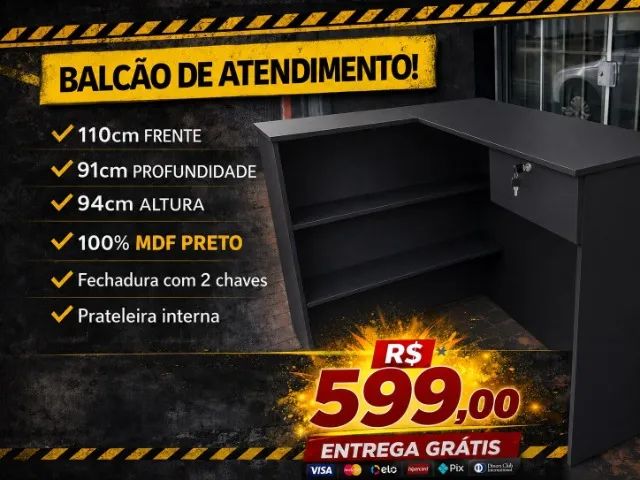 BALCÃO CAIXA MDF NOVO  - Foto 3