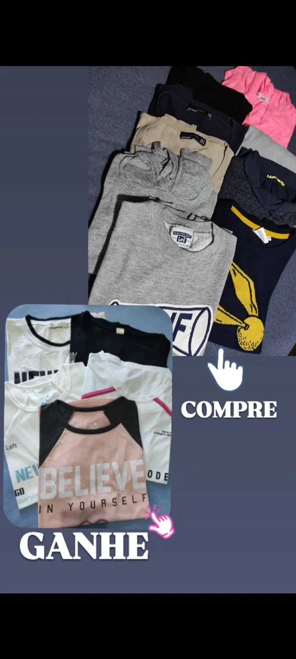COMPRE E GANHE - Lote de blusas Tam P/M - Foto 2