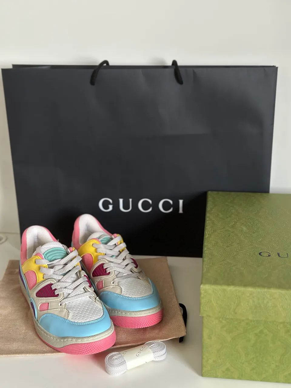 Gucci Basket Low Light Blue Demetra Pink - Foto 4