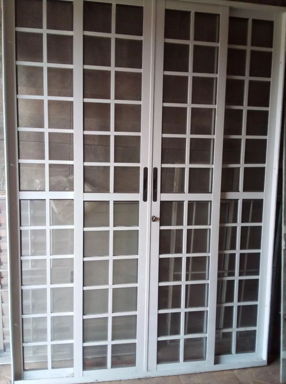 Porta travessa 4 folhas - Alumínio Branco - EBEL