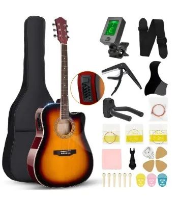 Violão Eletroacústico para Iniciante Destro com 6 Cordas e Acessórios - Foto 3