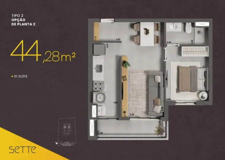 PLANTA 44m²