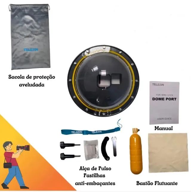 Telesin Vibe Shoot Dome Para GoPro 9, 10, 11, 12 e 13 Black  - Foto 2