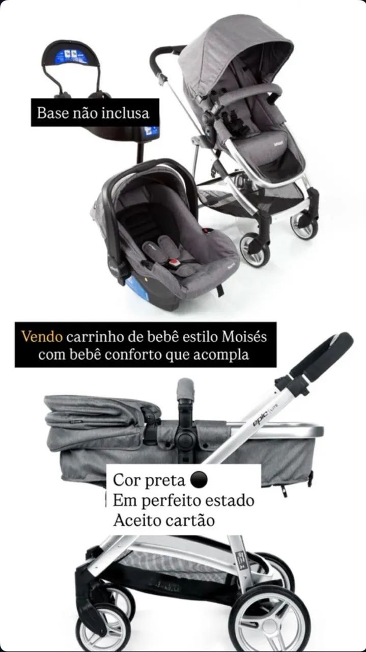 Carrinho de bebê Moisés 