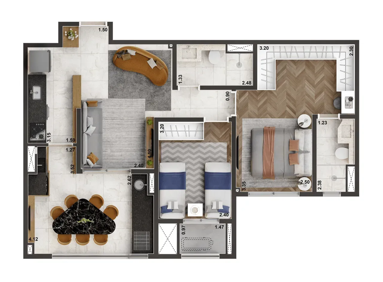 PLANTA 70m²