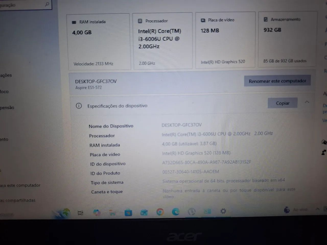 Notebook Acer Aspire ES 15 - Foto 2