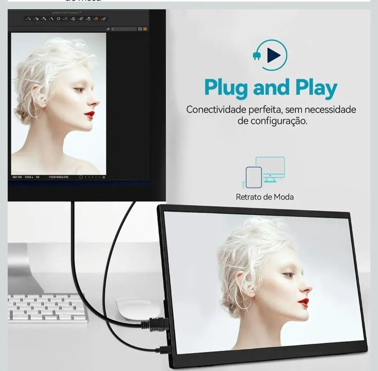SUPERPROMOÇÃO!! Monitor portátil IPS 1920x1080 e tela de 15.6 lacrado - Foto 4