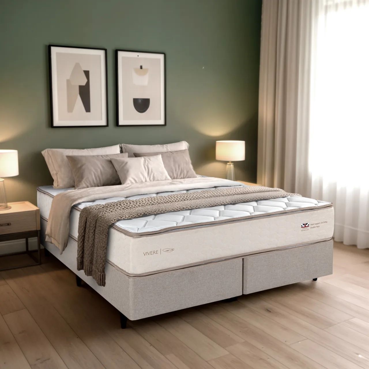 Cama box e colchão super king