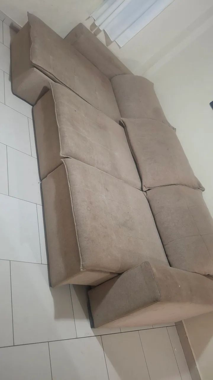 SOFÁ LINHO 3 METROS IMPERDIVEL BEGE RETRATIL - Foto 2
