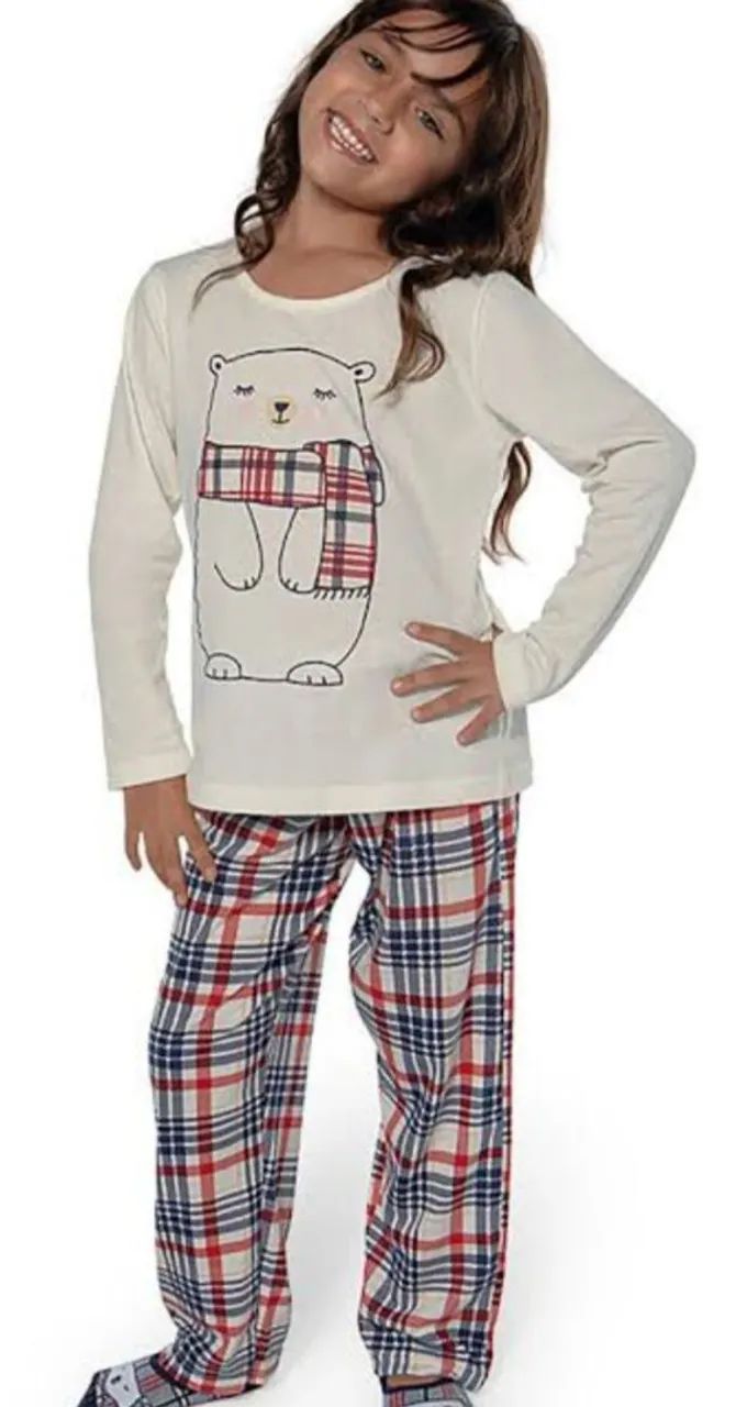 Pijama Calça  Ursinho 100% Algodão  Infantil 