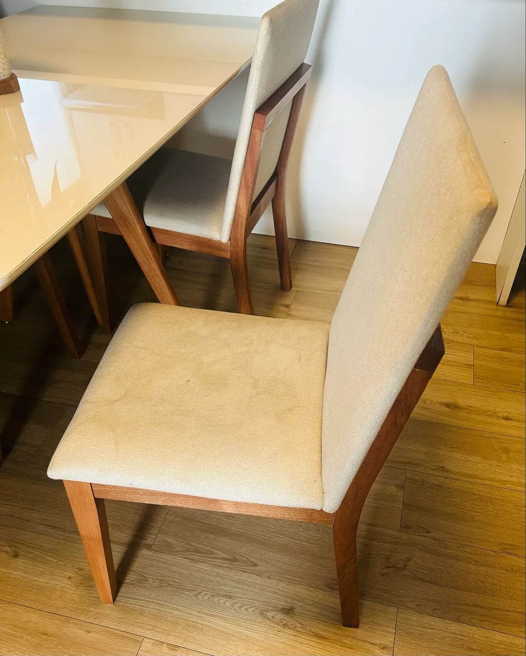 Mesa vidro com 4 cadeiras off white - Foto 5