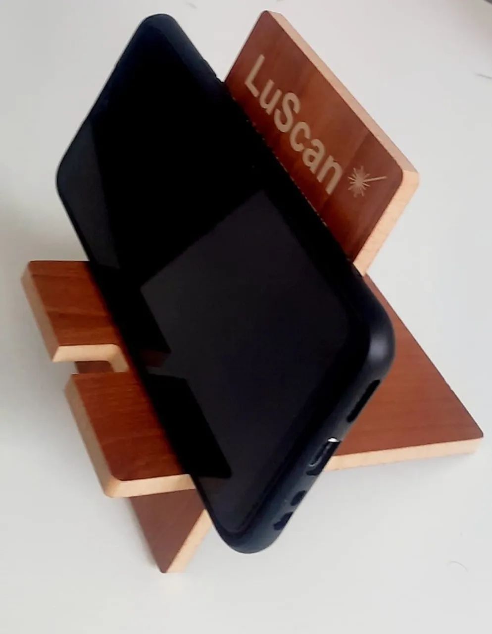 Kit 10 suporte celular personalizado MDF com gravação ideal brindes - Foto 2