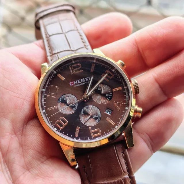 Relógio Masculino Chenxi Chronometer Marrom