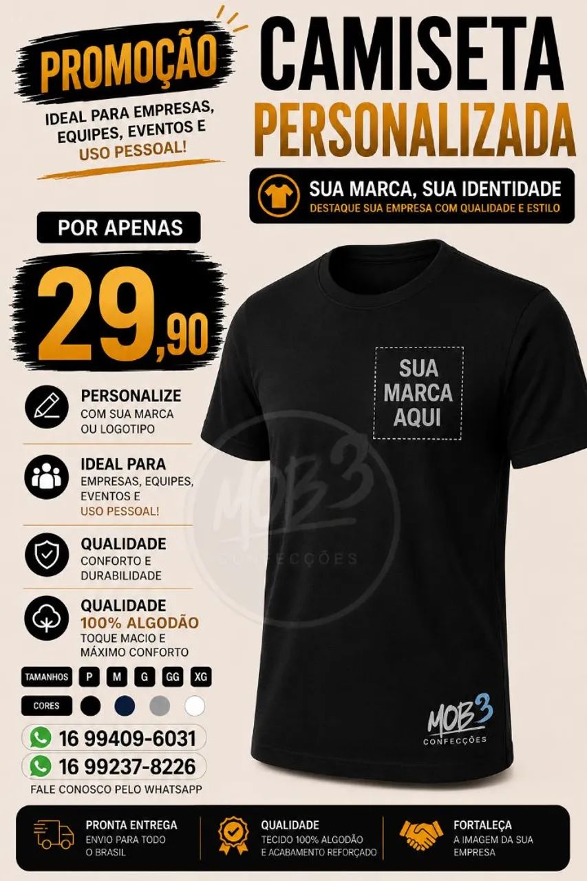 ? CAMISETAS PERSONALIZADAS | MOB³ CONFECÇÕES - Foto 4