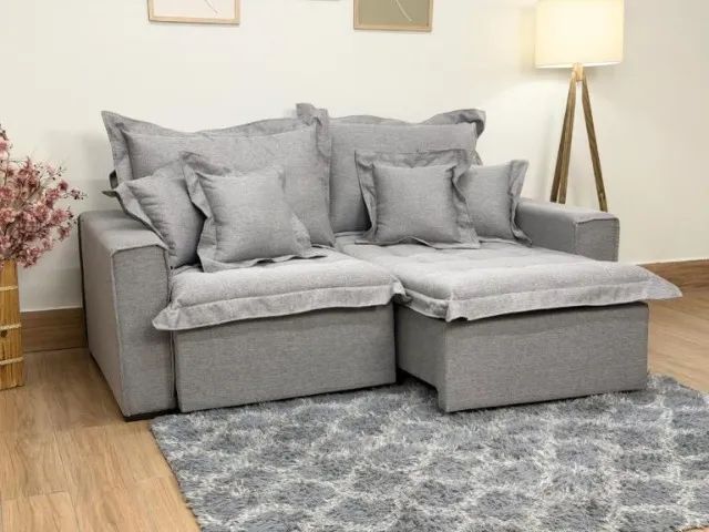 SOFÁ CAMA RETRÁTIL BOLT 2,00M  LINHO. PRONTA ENTREGA. - Foto 3