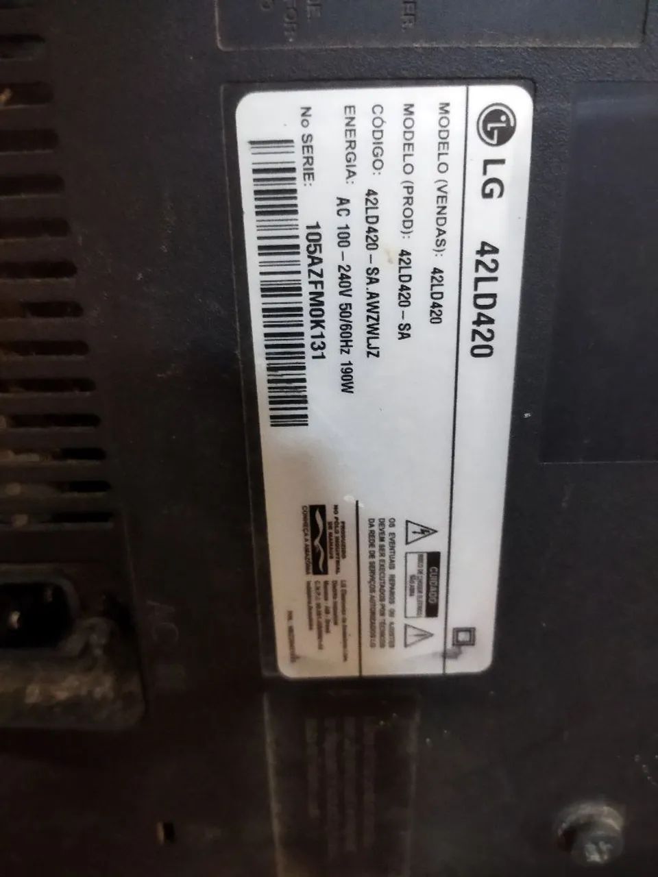 Tv LG  42 polegadas problema na placa  - Foto 2