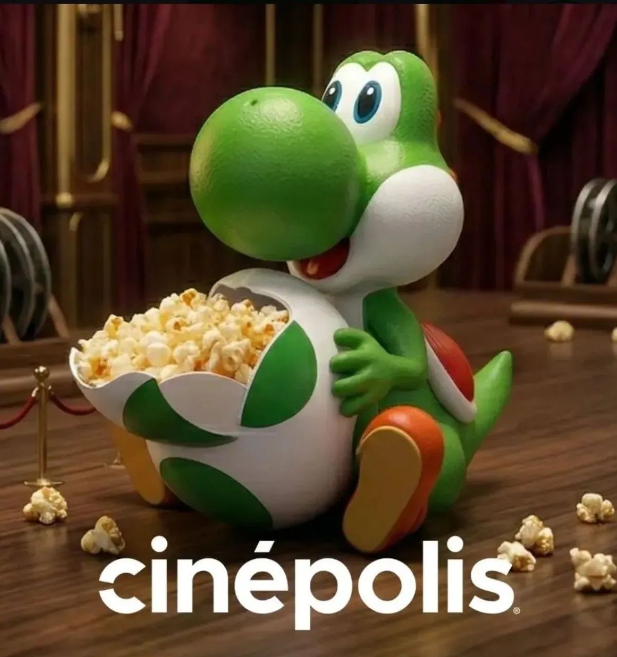 Balde de pipoca yoshi cinepolis lacrado Nintendo 