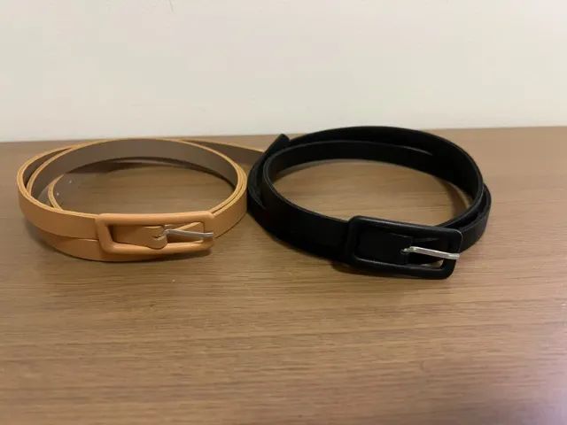 2 Cintos (Bege e Preto) - Novo - Foto 2
