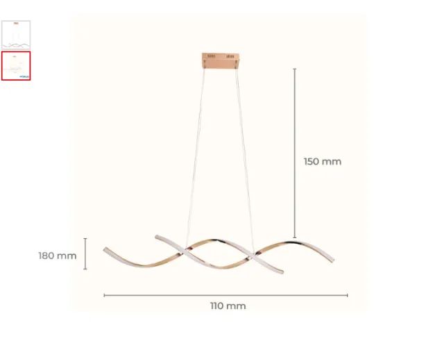 Lustre LED 35W 3000k LP-201D - Foto 2