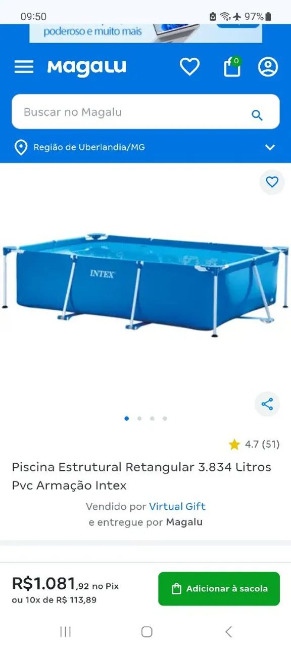 Piscina 3833 litros 