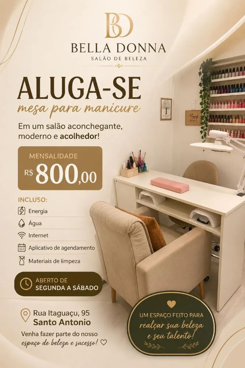 Aluga-se mesa para manicure 