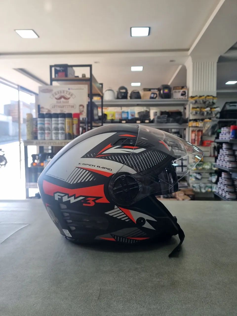 Capacete FW3 Open-Up grafite - Foto 4