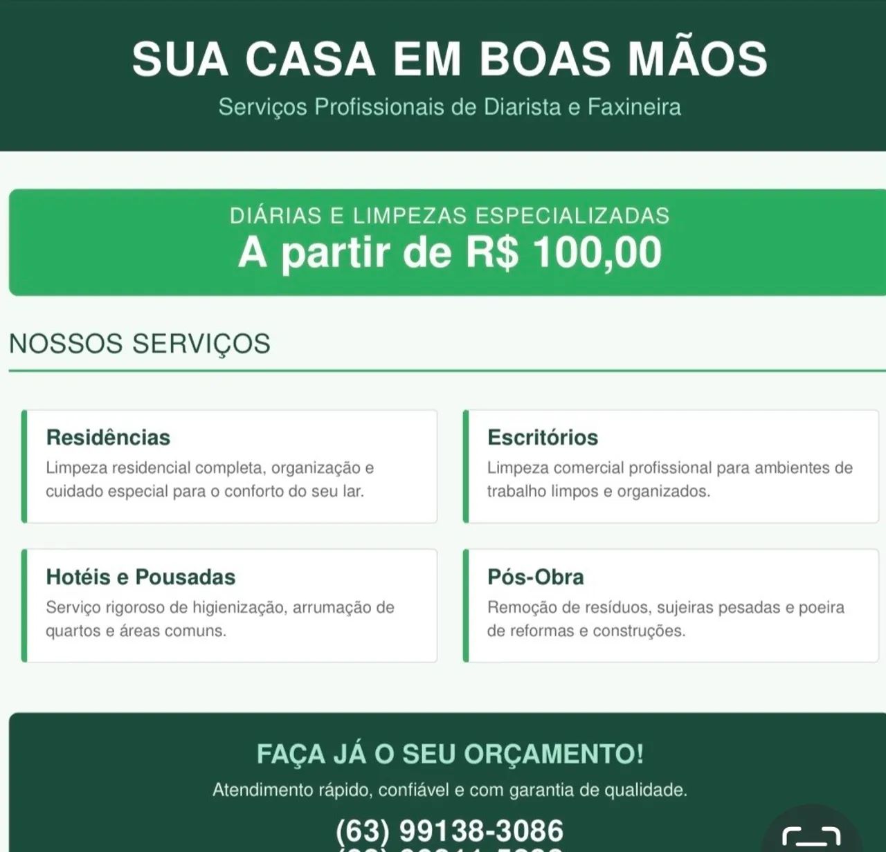 Diarista e faxineira 
