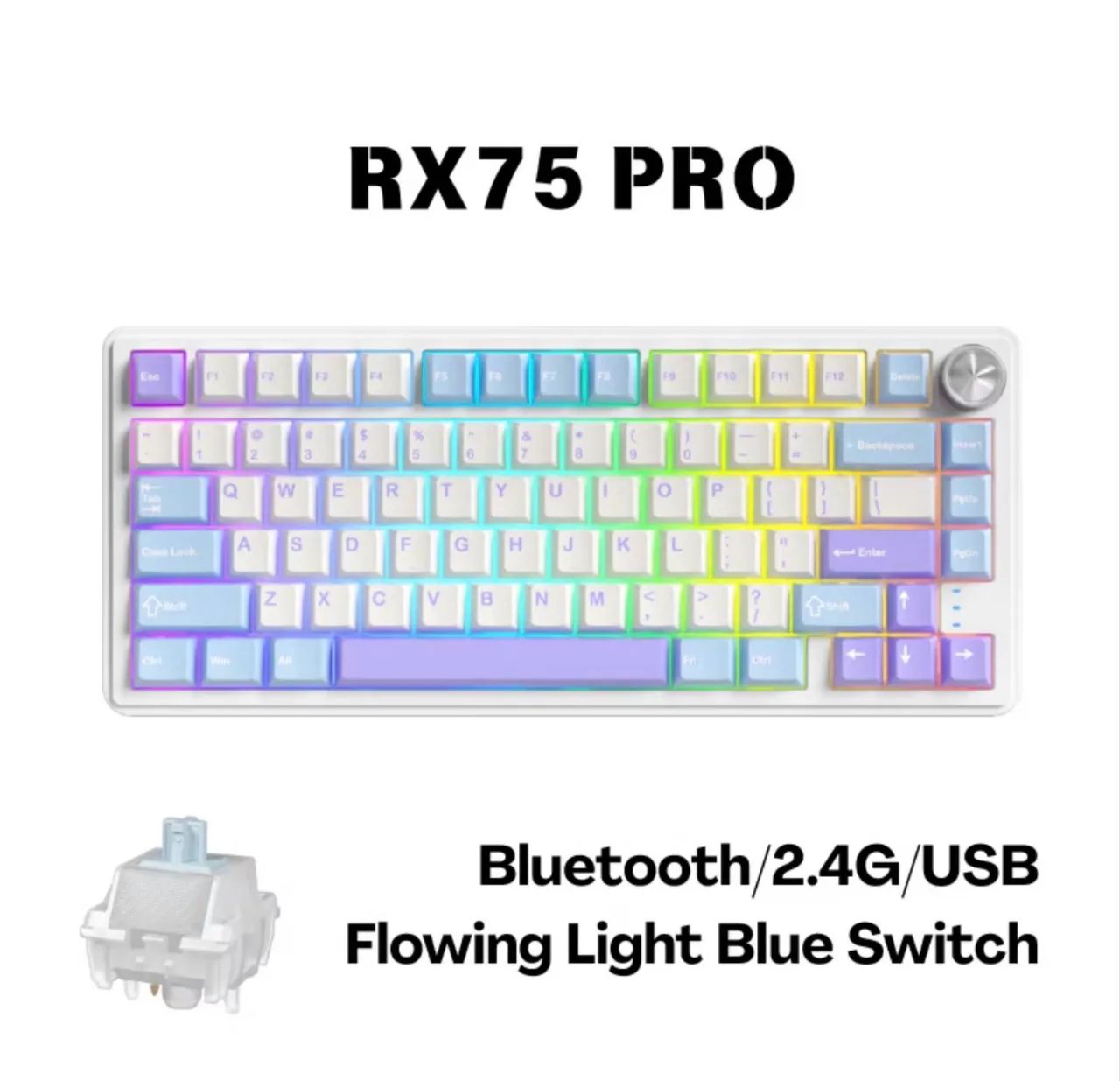Teclado Mecanico Sem Fio - 2.4G - Foto 3