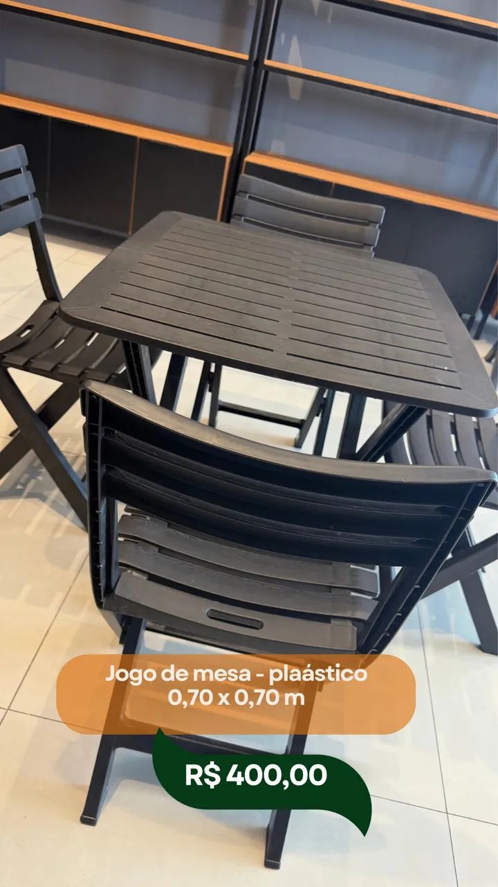 Jogo de mesa plástico 0,70 x 0,70 m