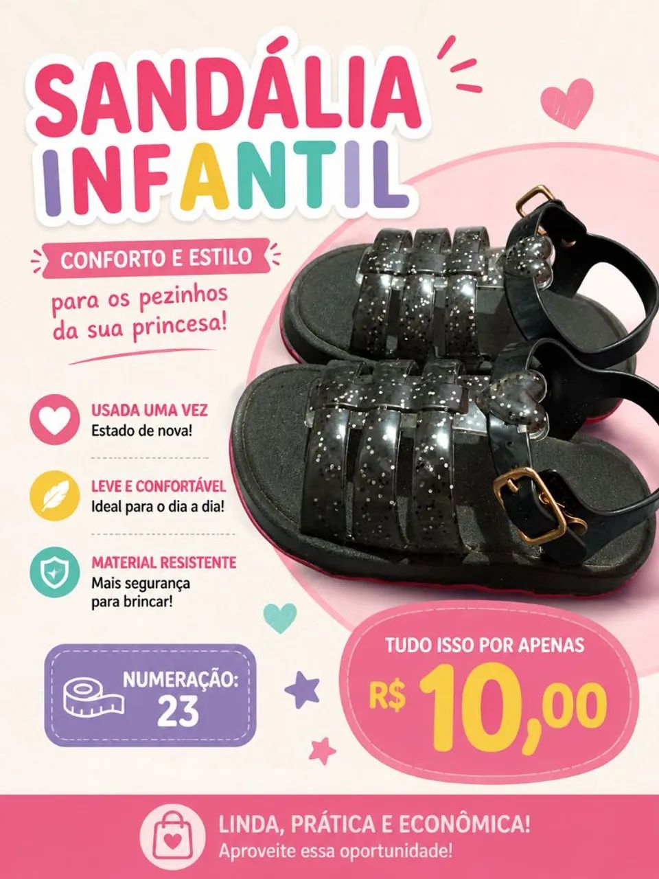 Sandália infantil de menina  - Foto 3