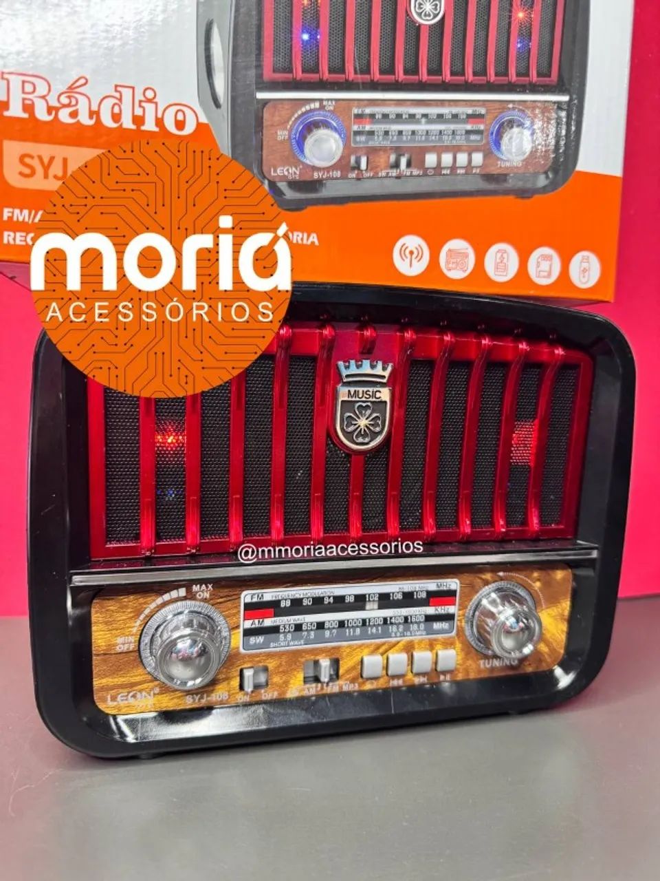Rádio Retro Bluetooth Mp3 Fm/Am Usb Lanterna DIA DOS PAIS - Foto 5