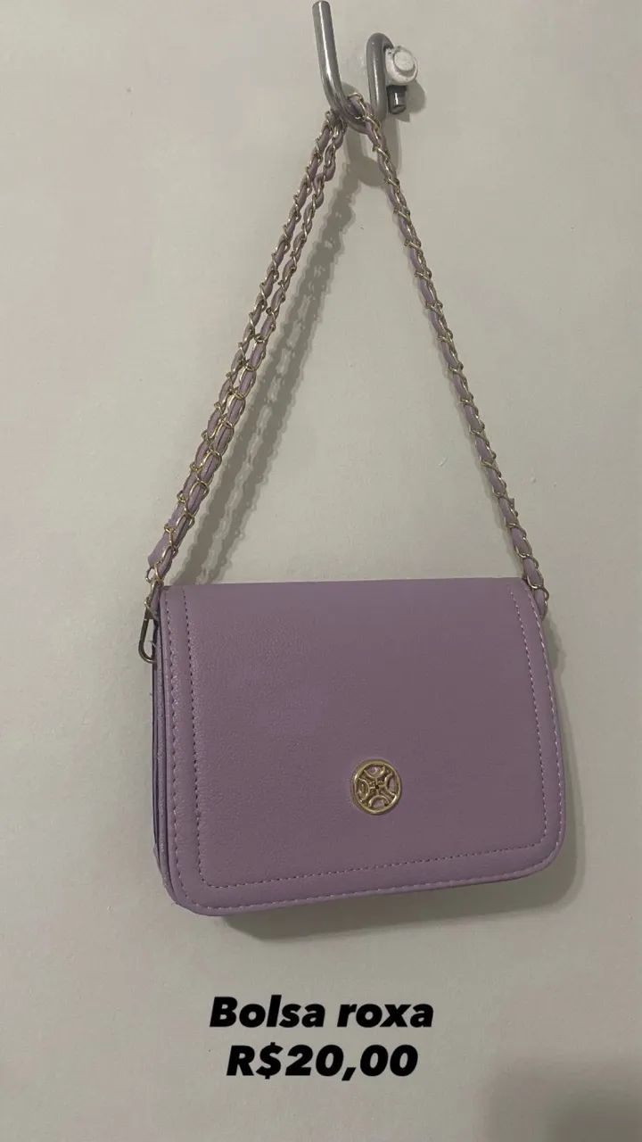 Bolsa roxa com alça 