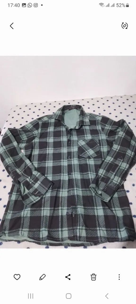 Camisa Xadrez verde/Tam 2  - Foto 2