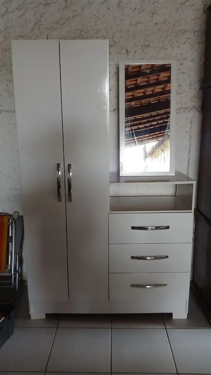 Penteadeira/Guarda-roupa com Espelho, Armário e Gavetas  - Foto 2