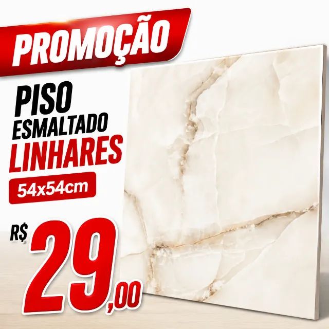 Piso Esmaltado Linhares 54x54cm - Qualidade e Resistência