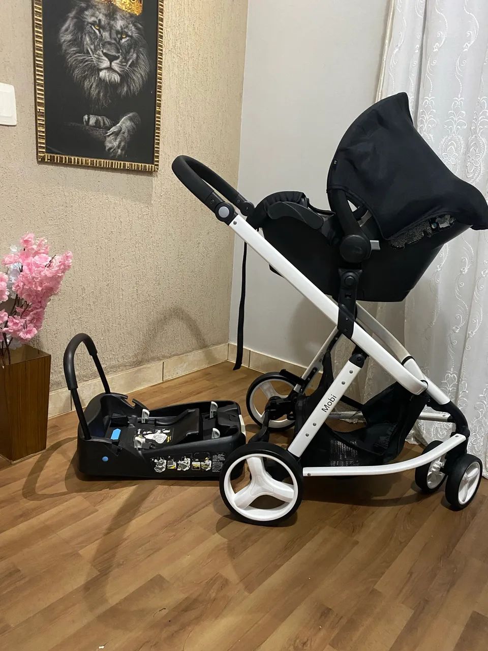 Carrinho Moisés com bebê conforto e base  - Foto 4