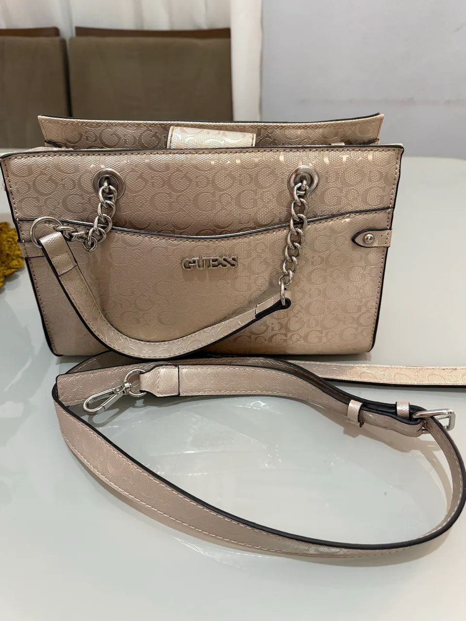 Bolsa Guess Original Nude com Alça Transversal - Excelente Estado - Foto 3