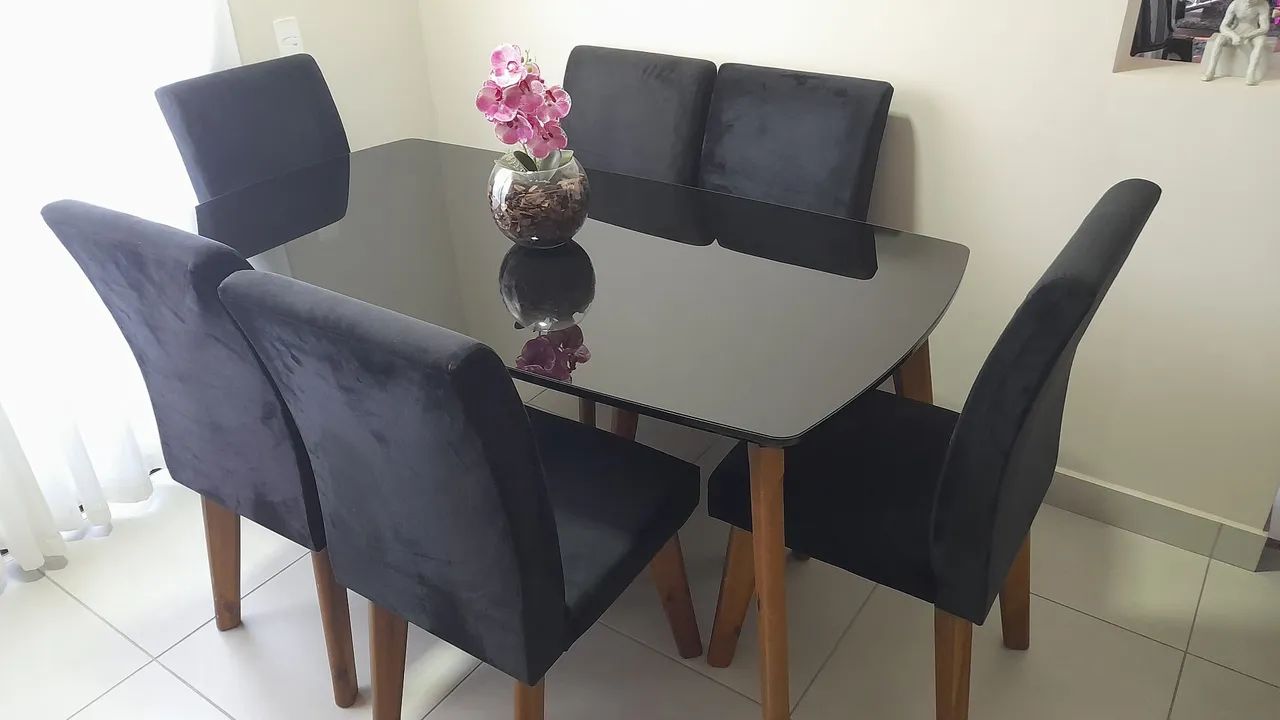 Mesa Tampo Vidro Laqueado 