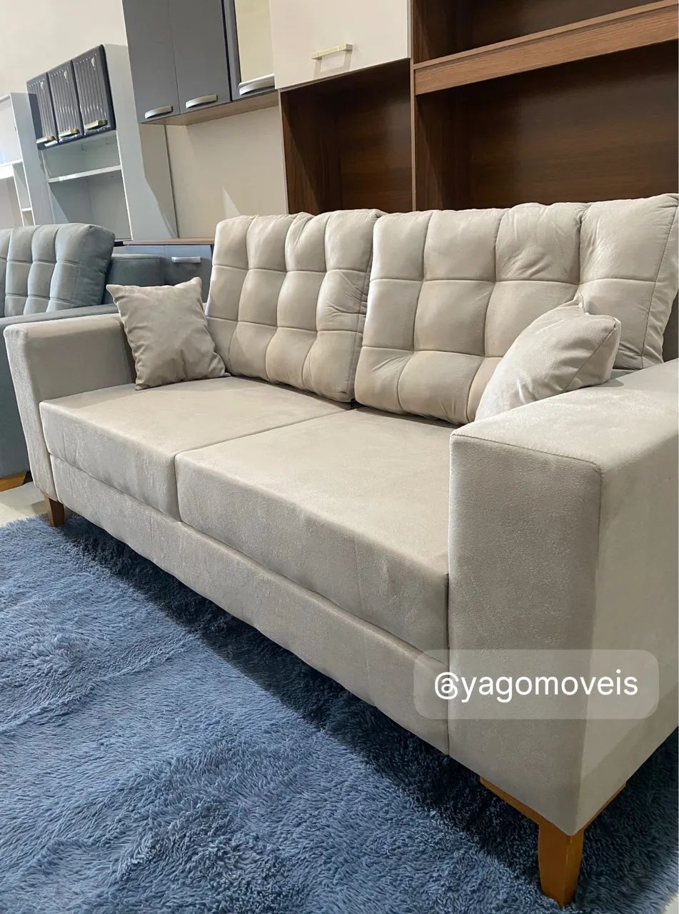 Sofa Elegance Retro 3 lugares + 2 almofadinhas brinde em mega Oferta  - Foto 5