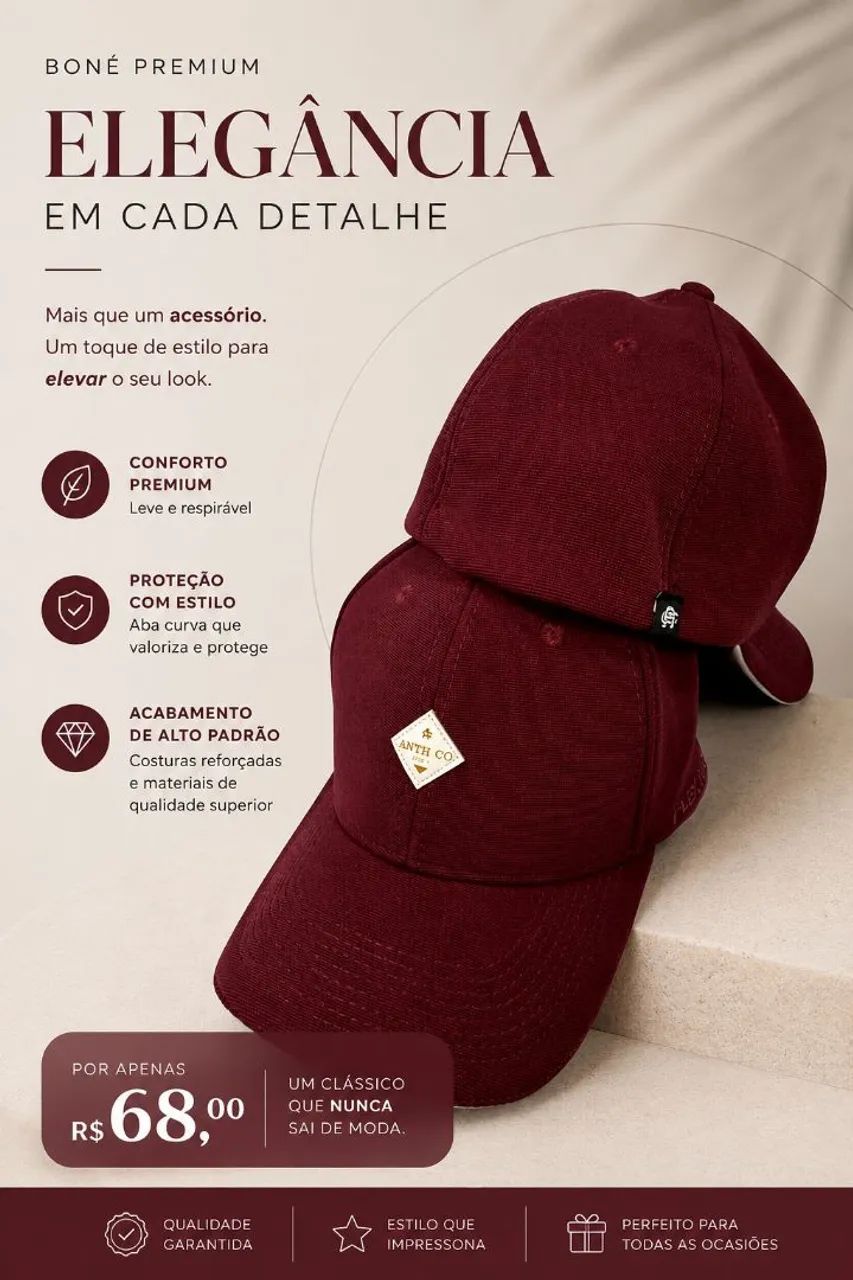Boné fechado 