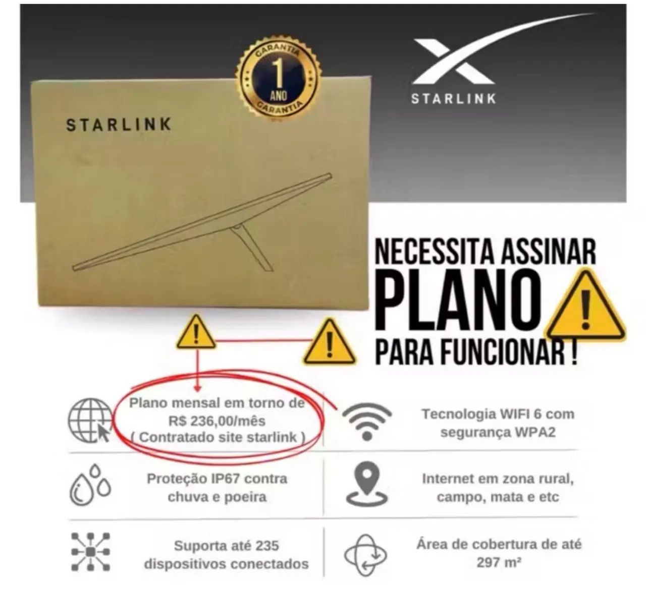 Starlink mini + kit veicular Lacrada 1 ano Garantia  - Foto 4
