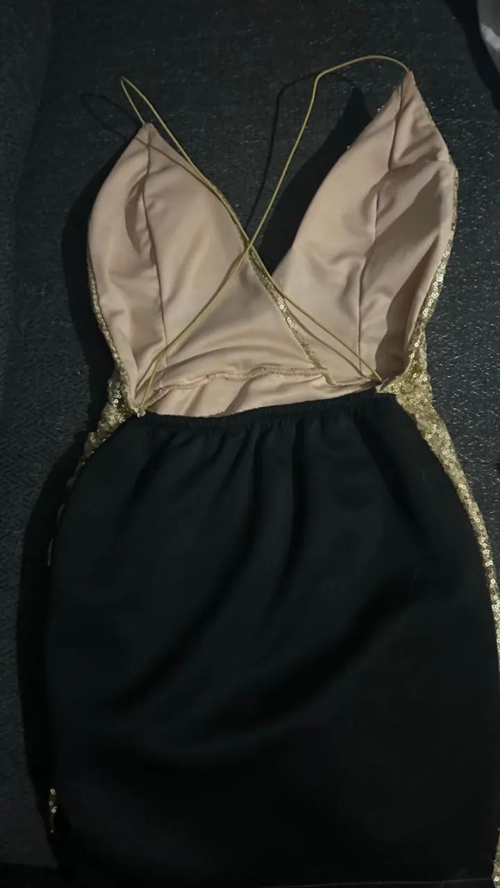 Vestido de festa dourado com paetê - Foto 2