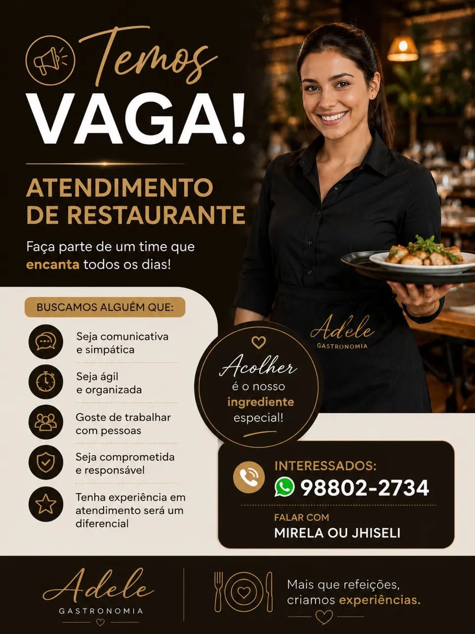 ? VAGA ABERTA | ATENDIMENTO