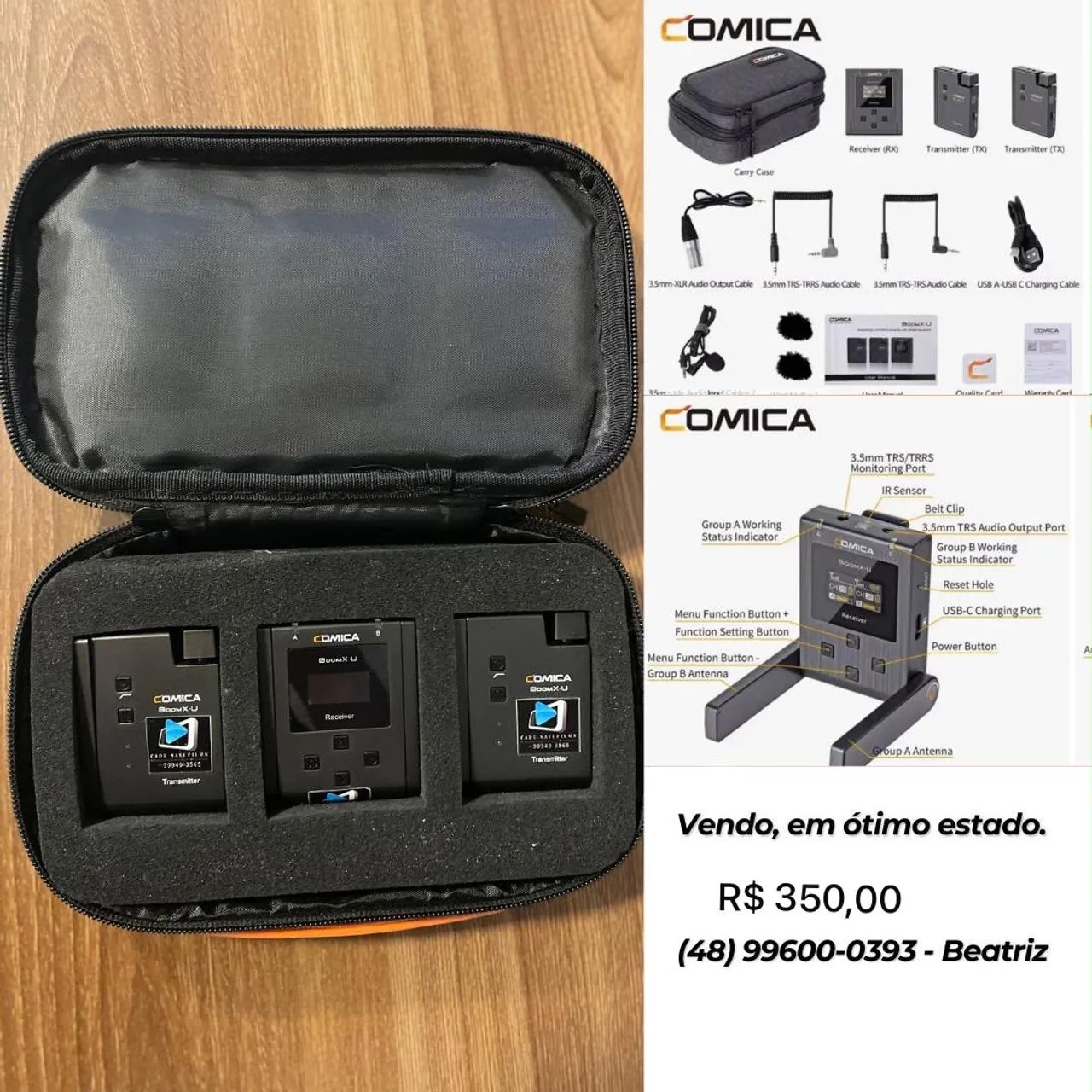 Microfone de lapela 